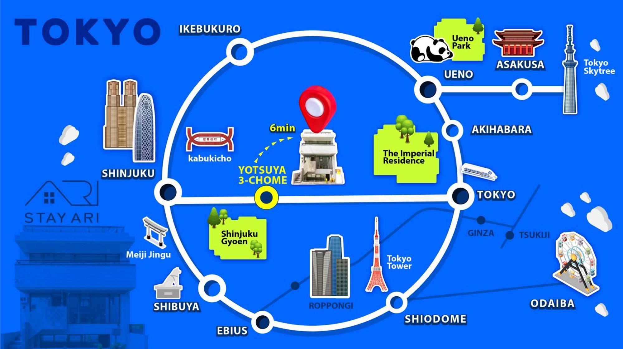 Stay Ari Shinjuku Gyoen 6Min Walk Tokyo Esterno foto